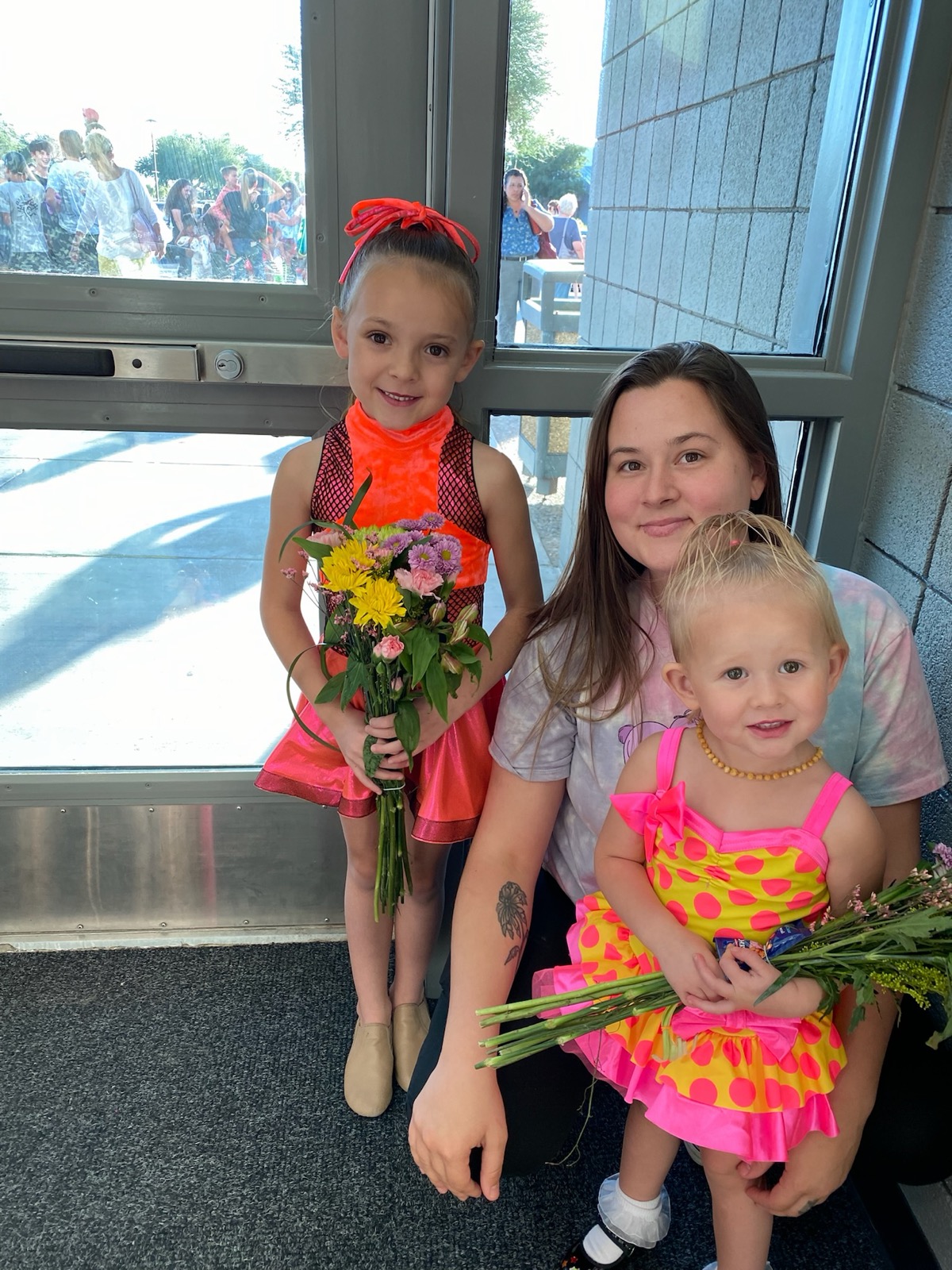 Soraya with child at dance recital