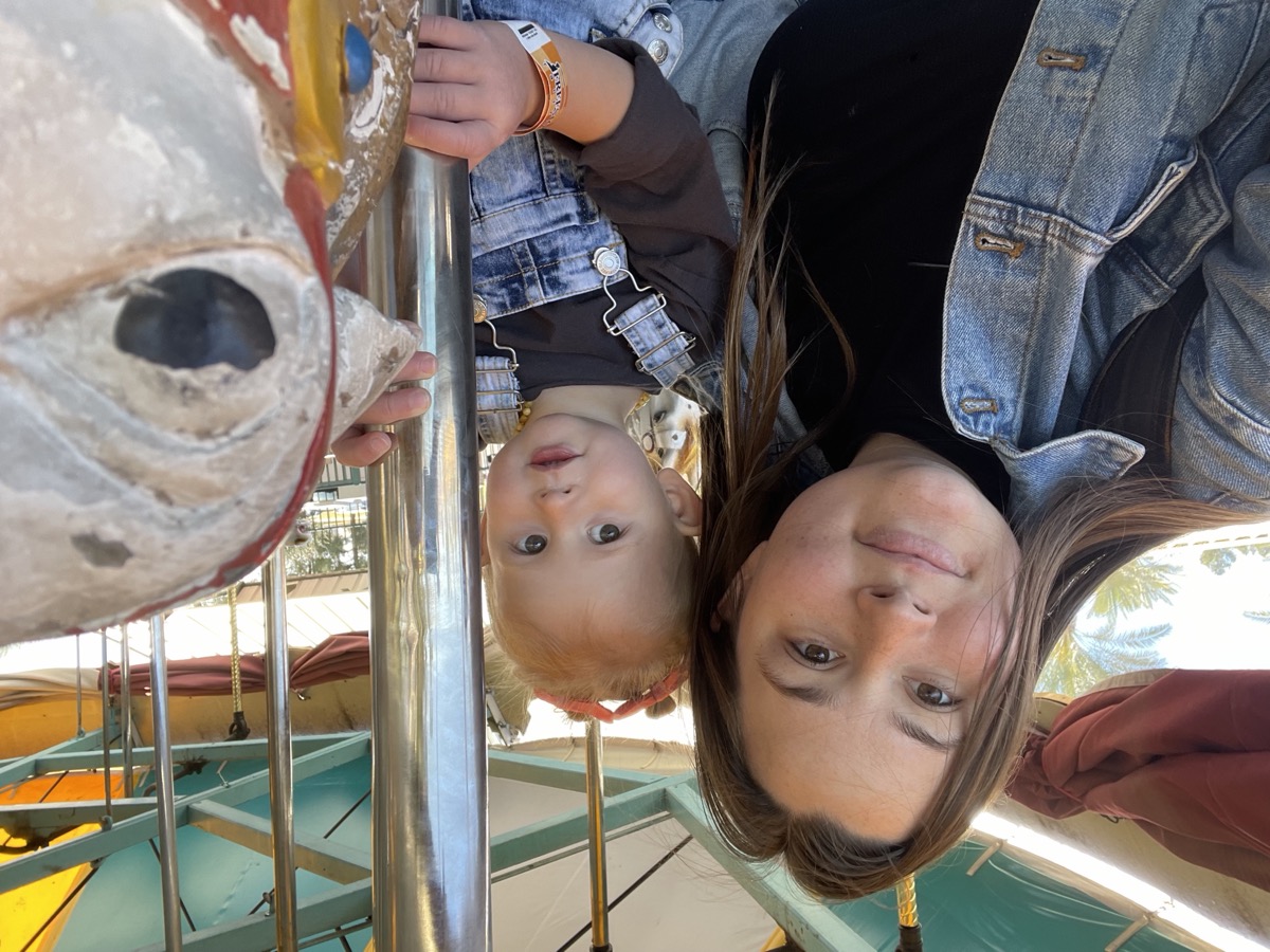 Soraya with child on carousel
